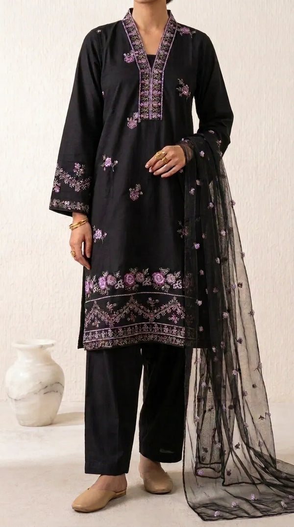 3 PC Embellished CAMBRIC Suit PS619501