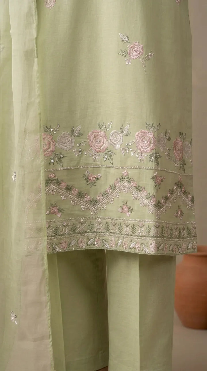 3 PC Embellished CAMBRIC Suit PS619511