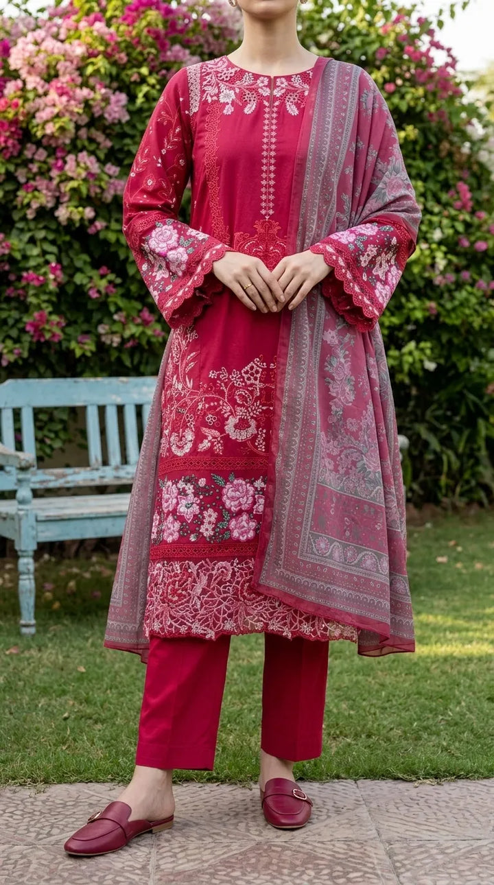 3 PC Embellished Stitched Suit PS627313