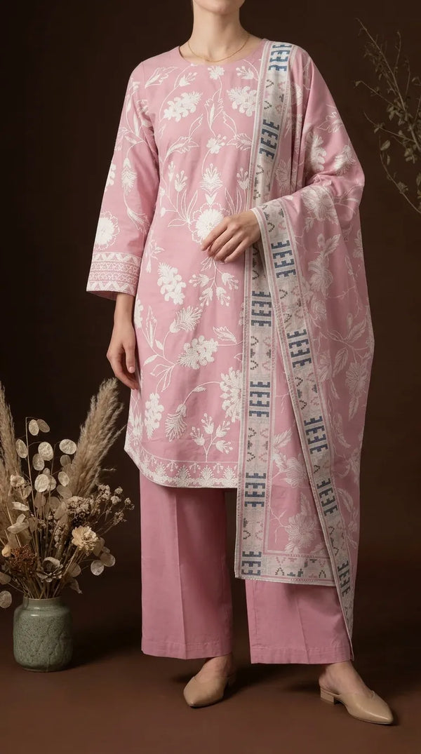 3 PC Embellished Cambric Suit PS627618
