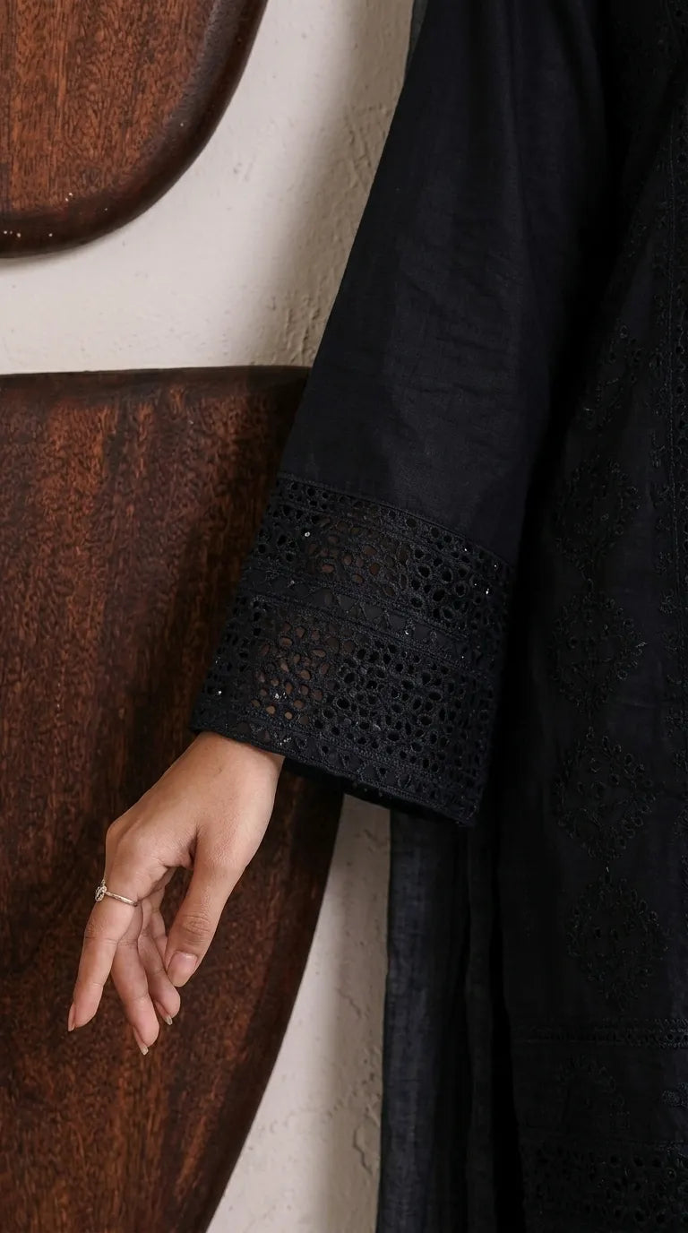 3 PC Embellished Cambric Stitched Suit PS628201