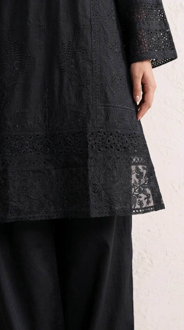 3 PC Embellished Cambric Stitched Suit PS628201