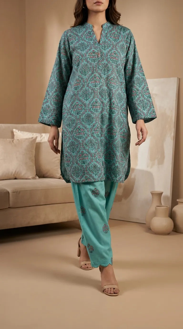 2 PC Printed Grip Silk Suit PS628323