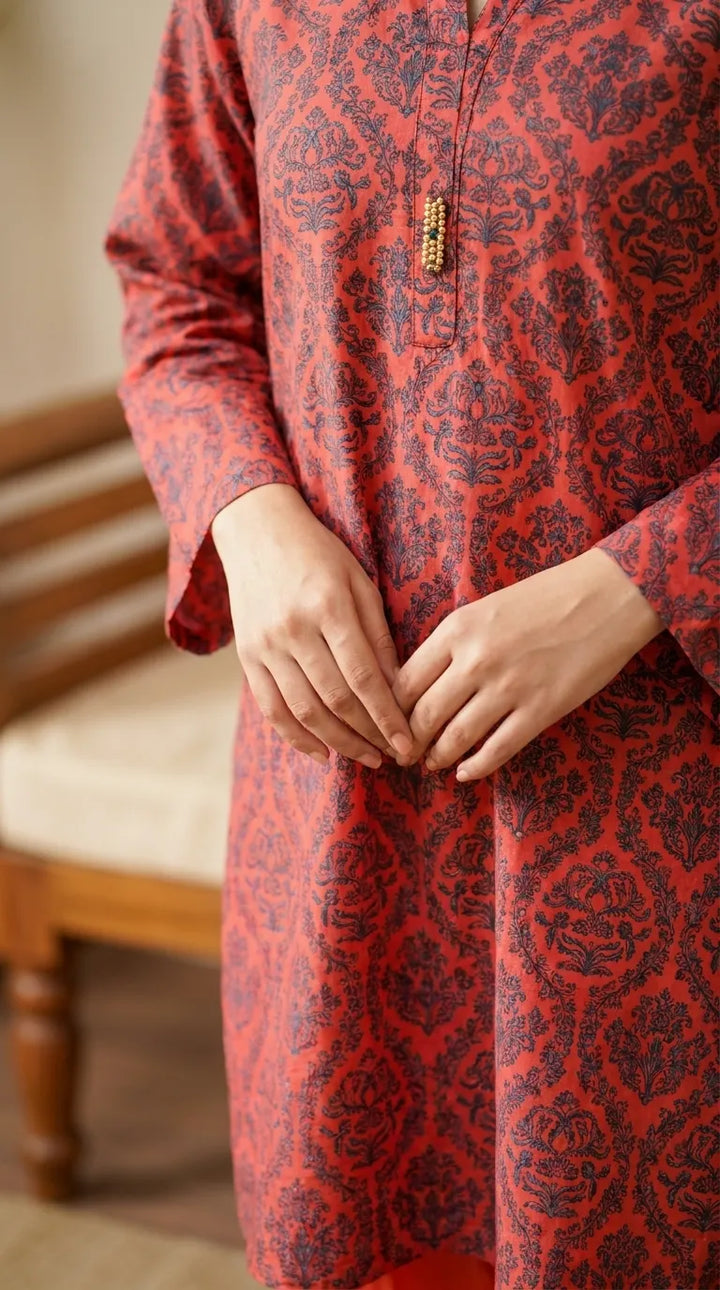 2 PC Printed Grip Silk Stitched Suit PS628325