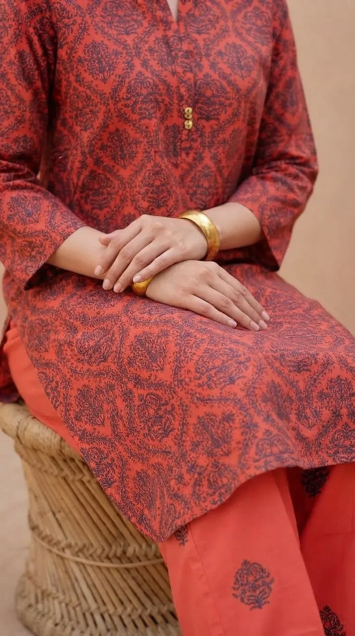2 PC Printed Grip Silk Stitched Suit PS628325