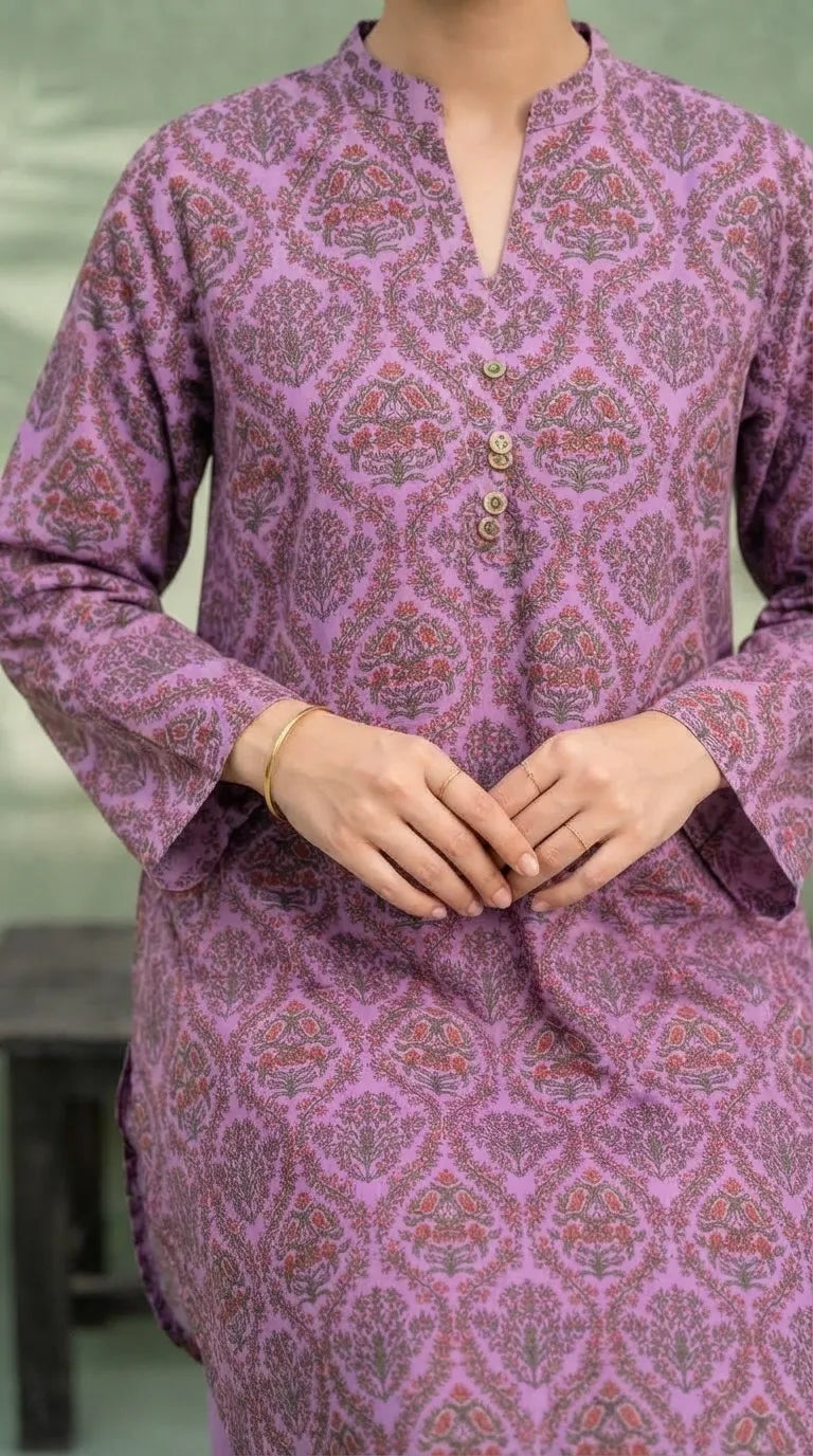 2 PC Printed Grip Silk Stitched Suit PS628343