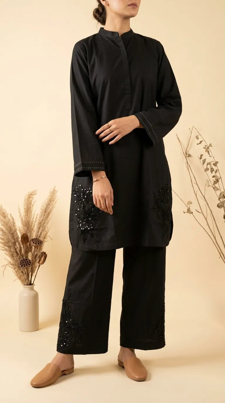 2 PC Embellished Cambric Suit PS631401