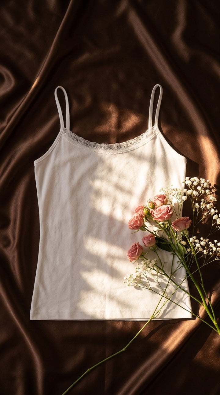 White Solid Tank Top PT601109
