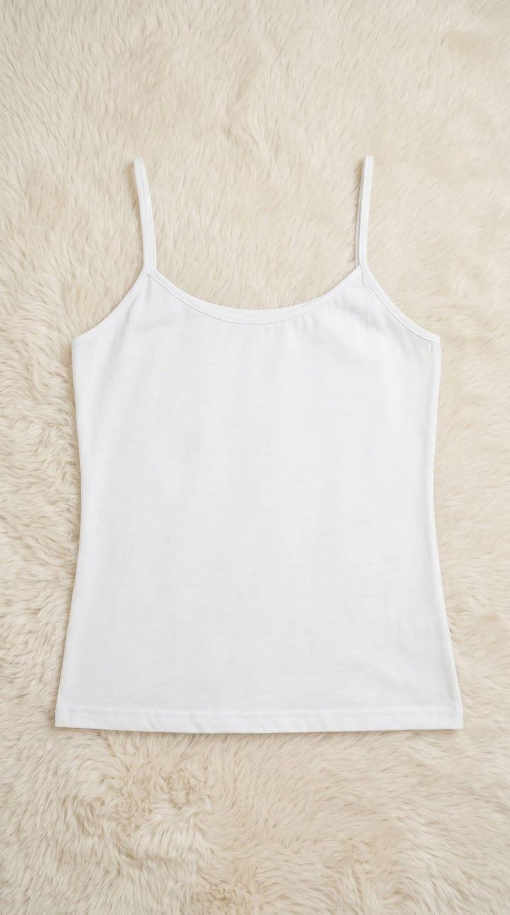 White Solid Tan Top PT601309