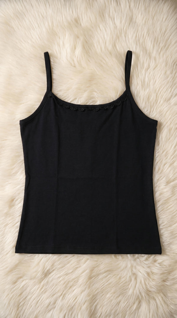 Black Solid Tank Top PT601501