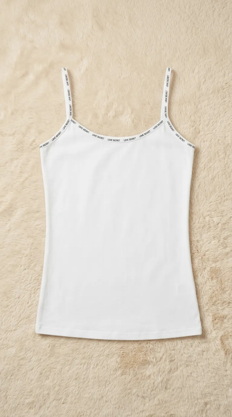 White Solid Tank Top PT6028