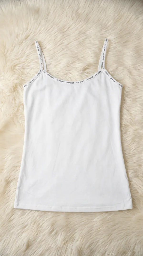 White Solid Tank Top PT6029