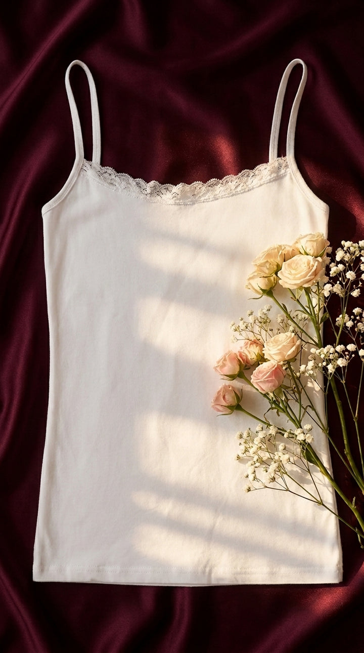 White Solid Tank Top PT6030
