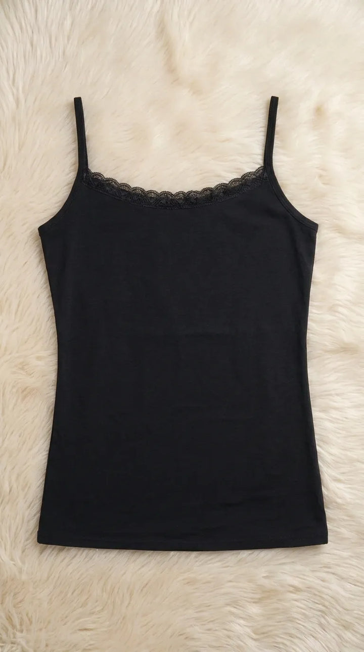 Black Solid Tank Top PT6030