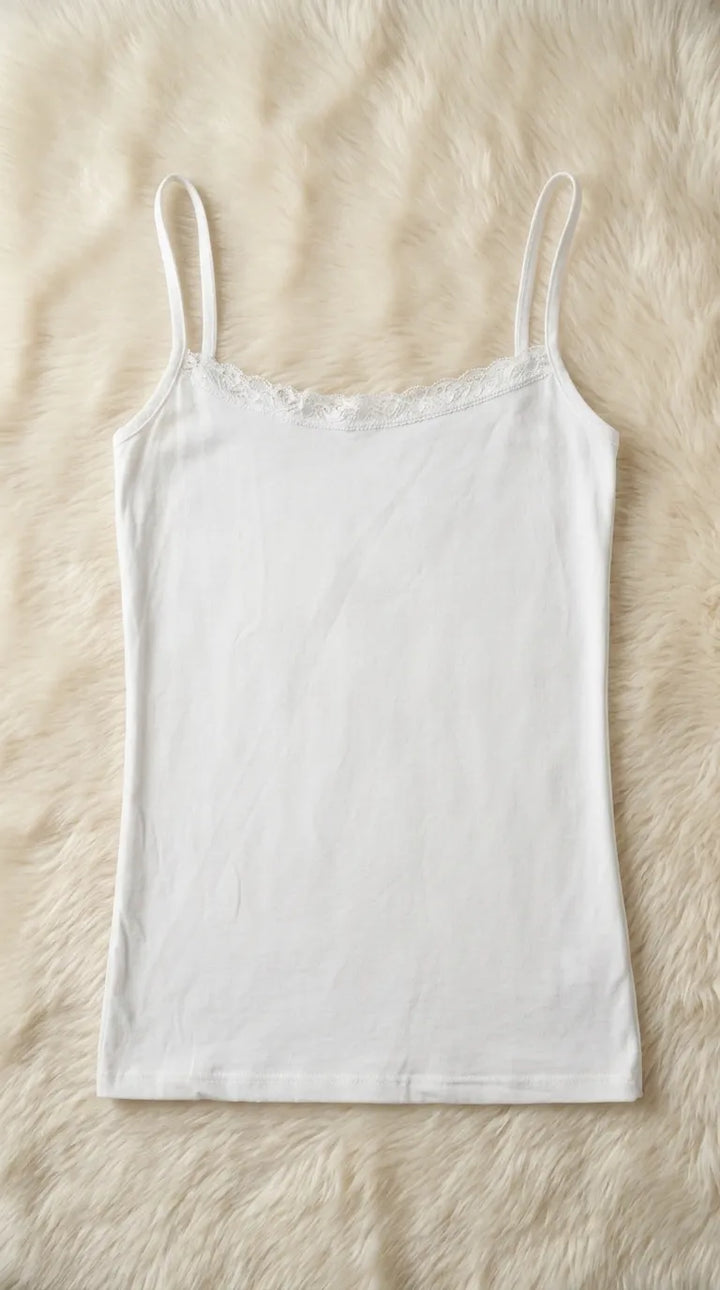 White Solid Tank Top PT6030