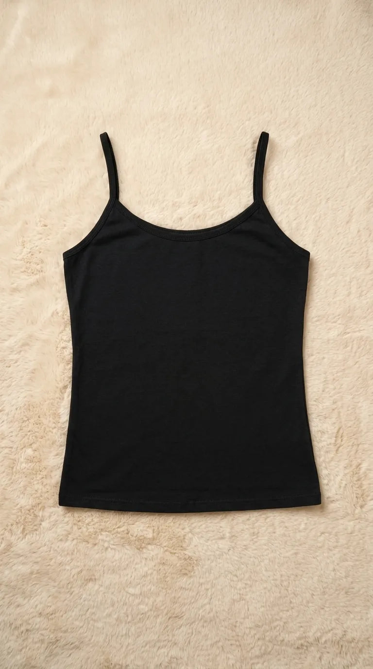 Black Solid Tank Top PT6031