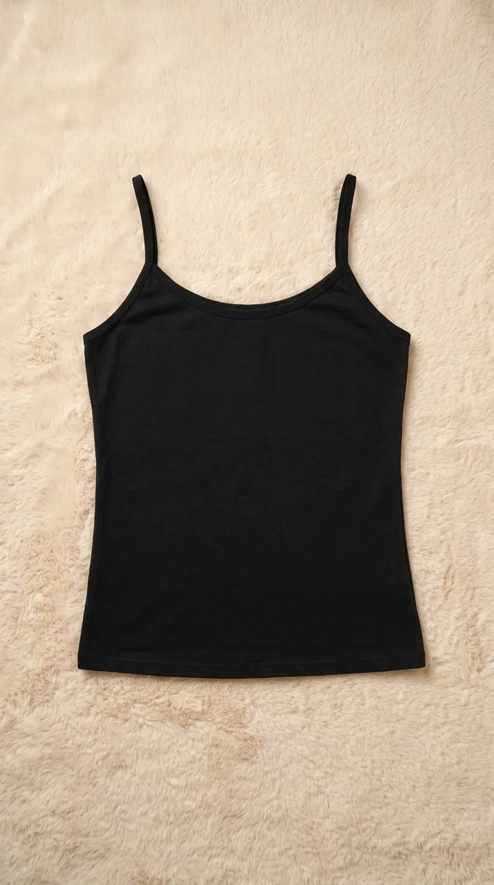 Black Solid Tank Top PT6031