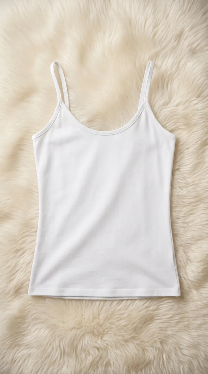 White Solid Tank Top PT6031