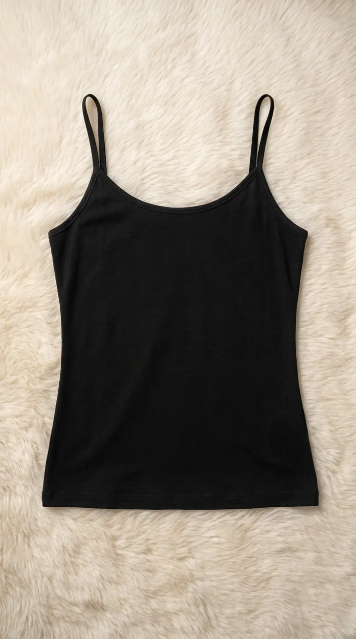 Black Solid Tank Top PT6032