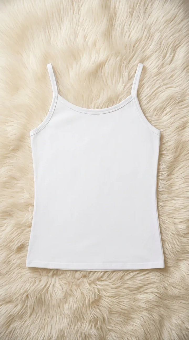 White Solid Tank Top PT6032