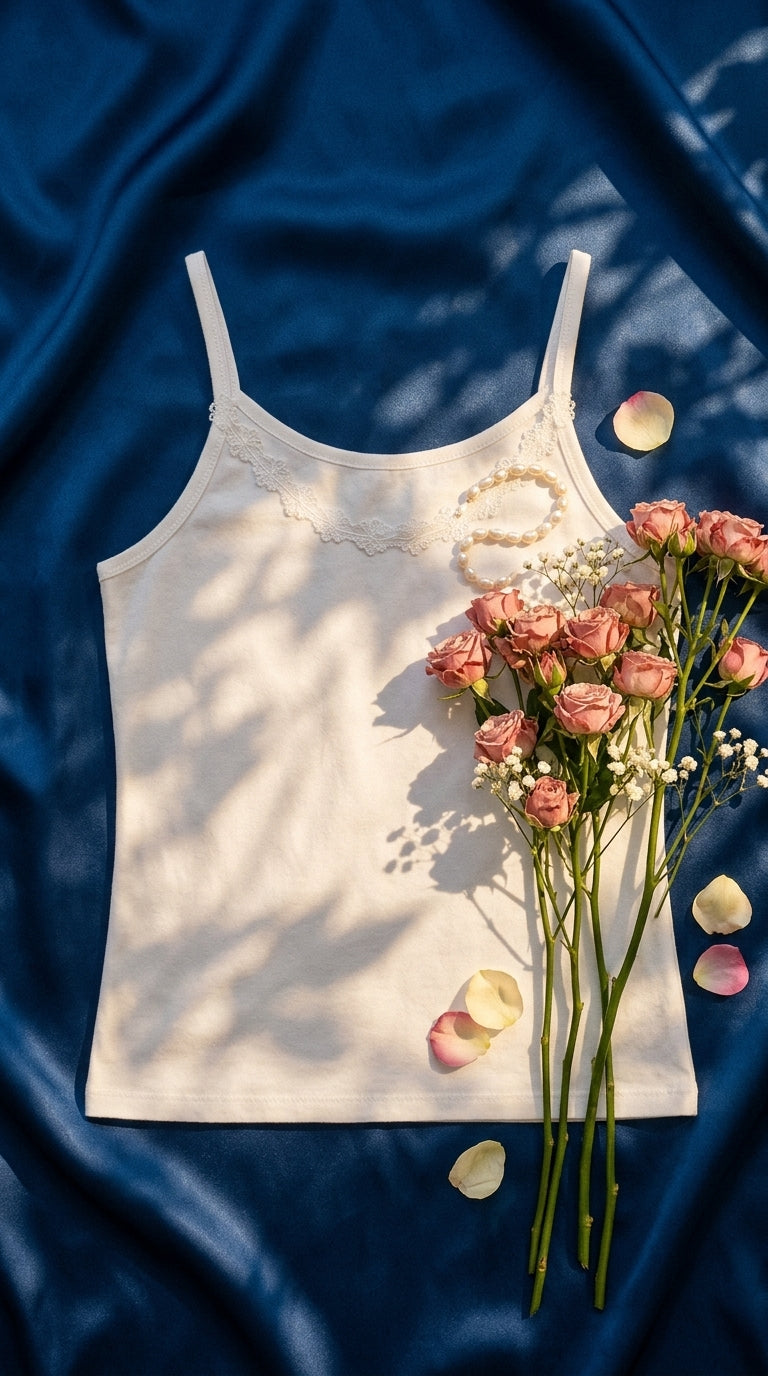 White Solid Tank Top PT6045