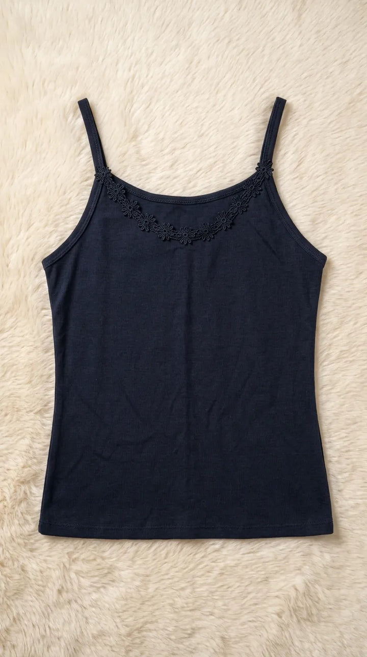Black Solid Tank Top PT6045