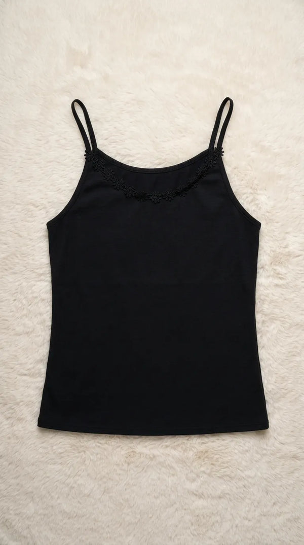 Black Solid Tank Top PT6046