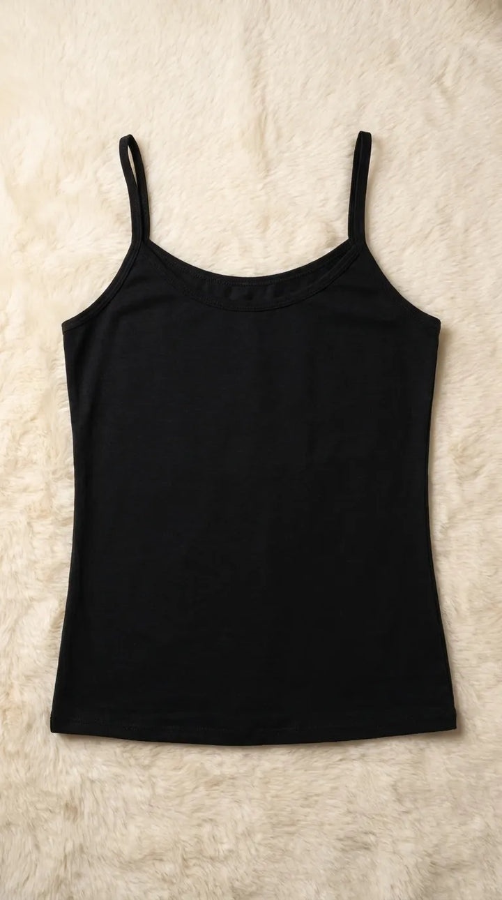 Black Solid Tank Top PT6052