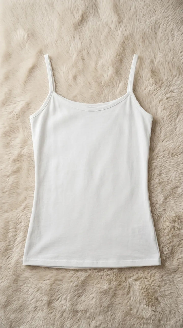 White Solid Tank Top PT6052