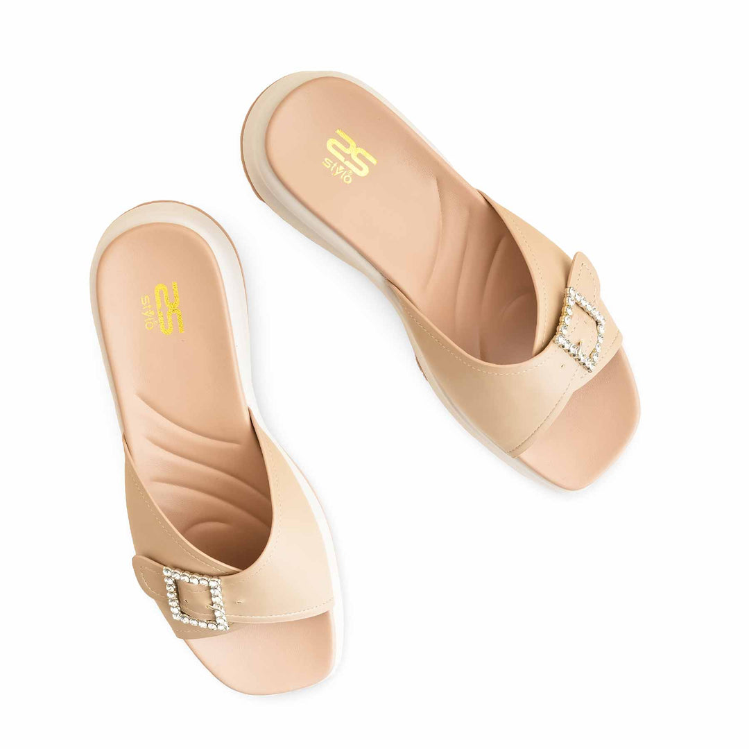 Khaki Formal Slipper For Women PU0377