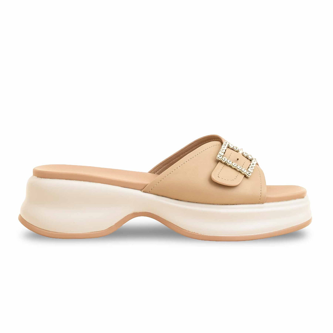Khaki Formal Slipper For Women PU0377