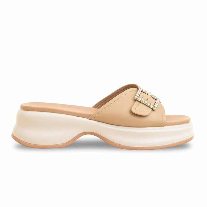 Khaki Formal Slipper For Women PU0377