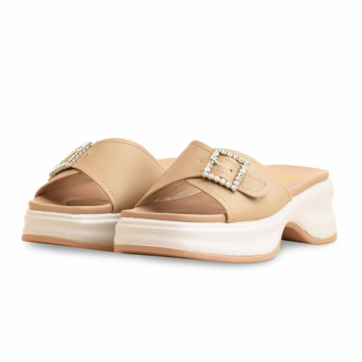 Khaki Formal Slipper For Women PU0377