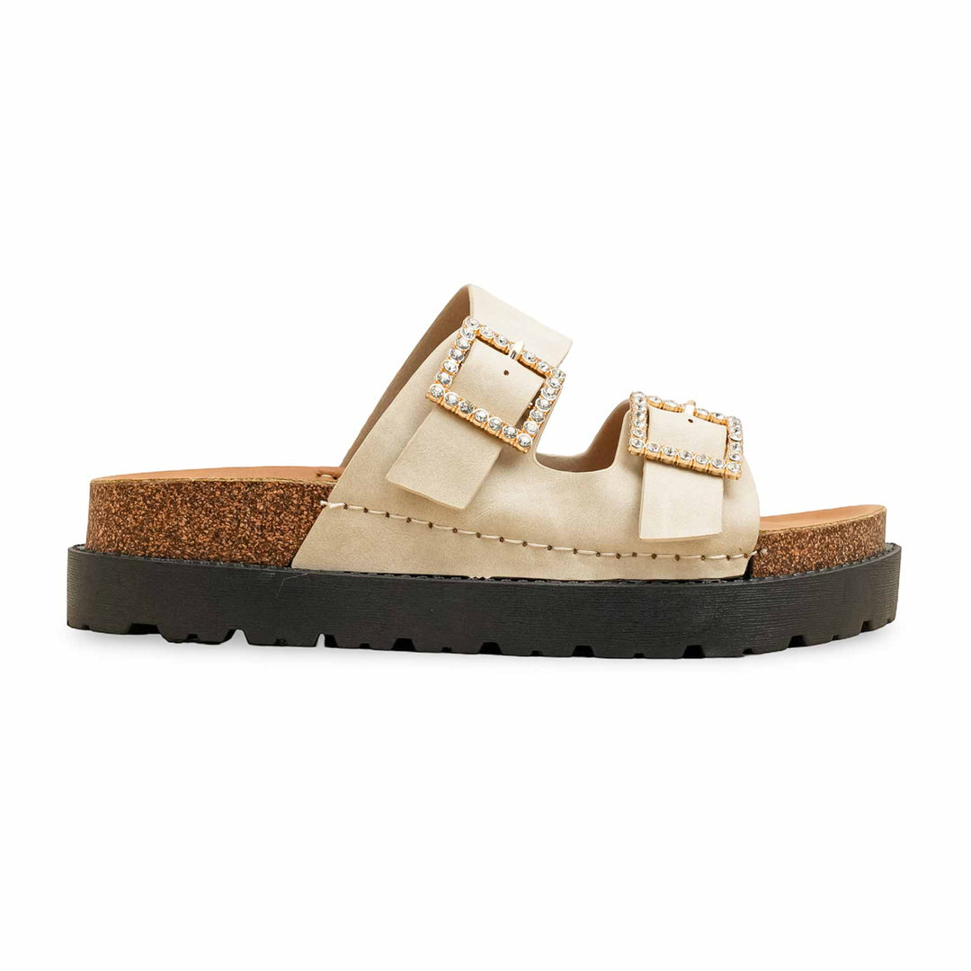 Golden Formal Slipper For Women PU0392