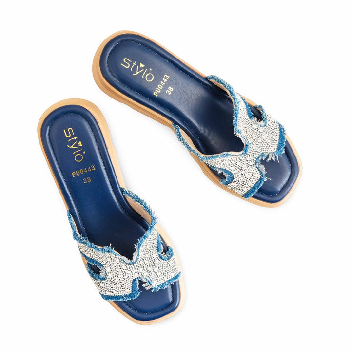 Blue Formal Slipper For Women PU0443