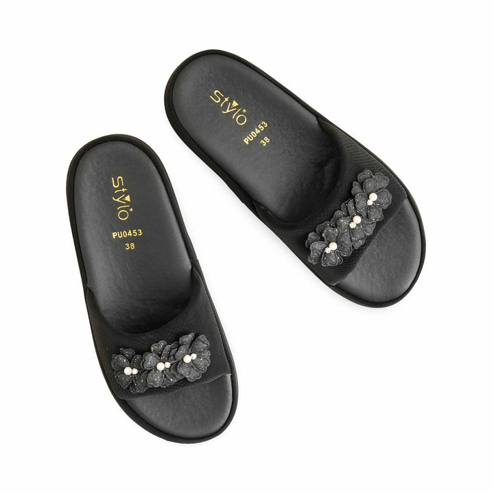 Black Formal Slipper For Ladies PU0453
