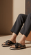 Black Formal Slipper For Ladies PU0584