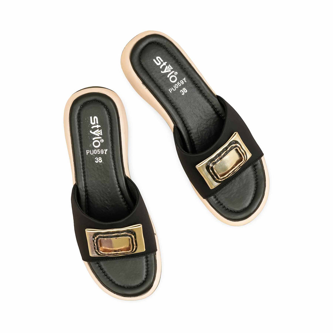 Black Formal Slipper For Women PU0597