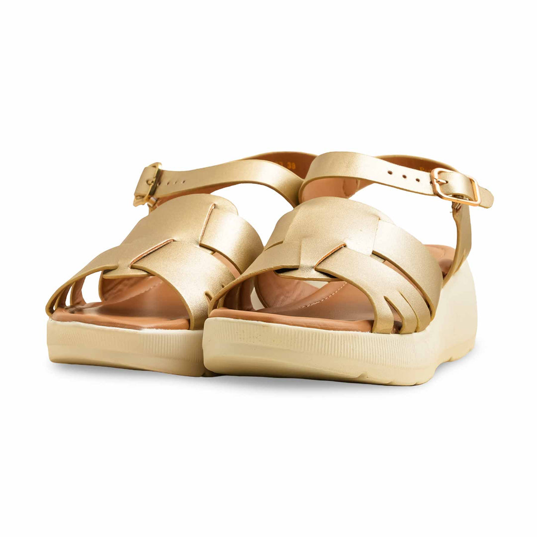 Golden Formal Sandal For Ladies PU0603