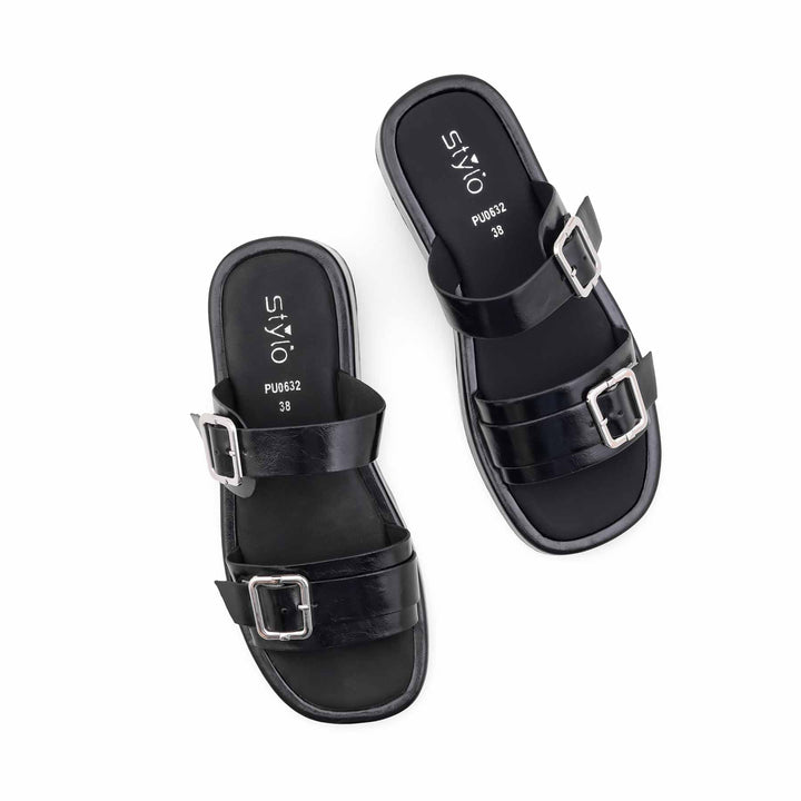 Black Formal Slipper For Ladies PU0632