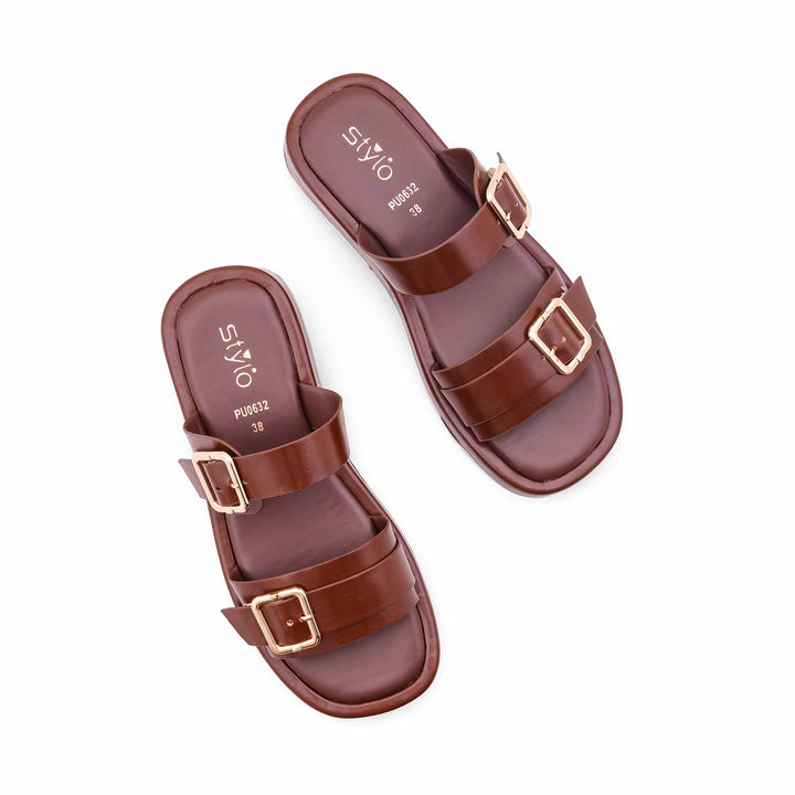 Tan Formal Slipper For Ladies PU0632