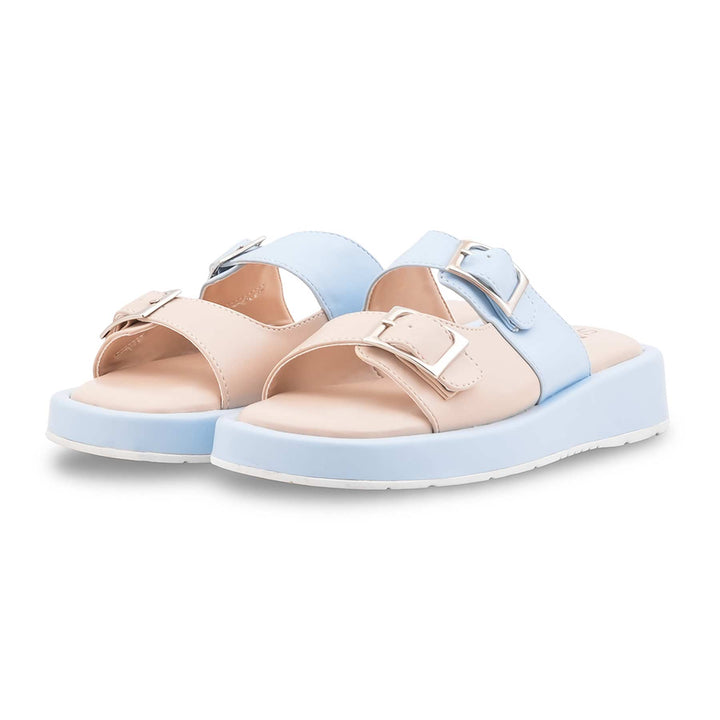 Sky Blue Formal Slipper For Ladies PU0634