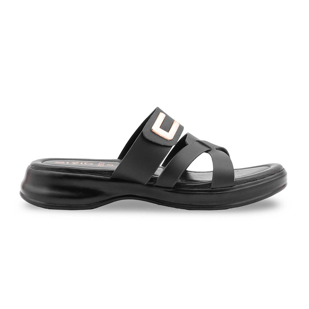 Black Formal Slipper For Ladies PU0651