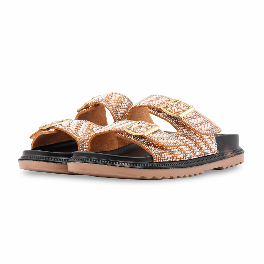 Golden Formal Slipper For Women PU0657
