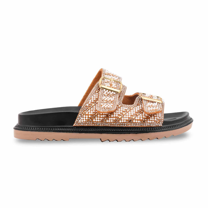 Golden Formal Slipper For Women PU0657
