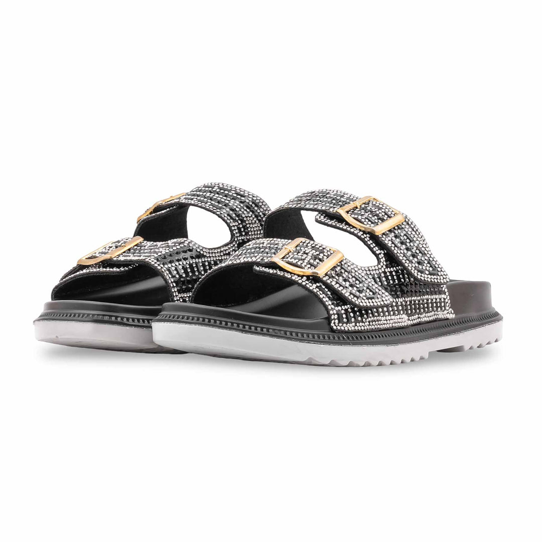Black Formal Slipper For Ladies PU0658