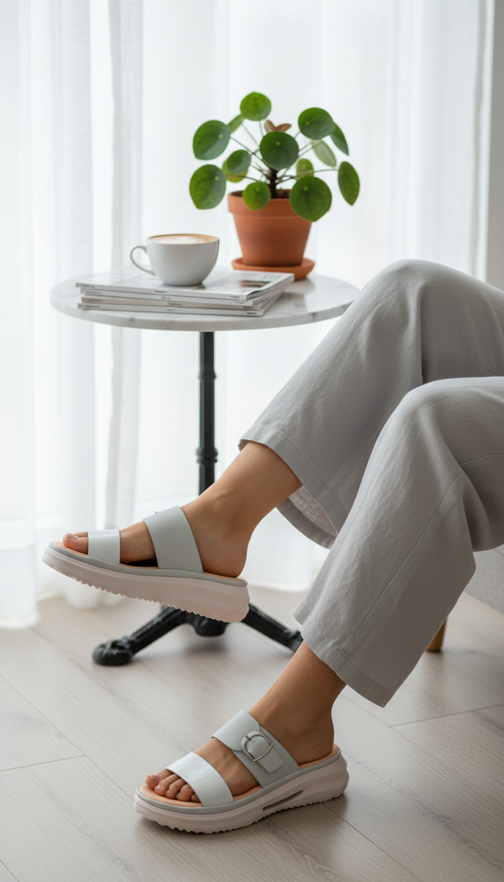 Grey Formal Slipper For Ladies PU0663