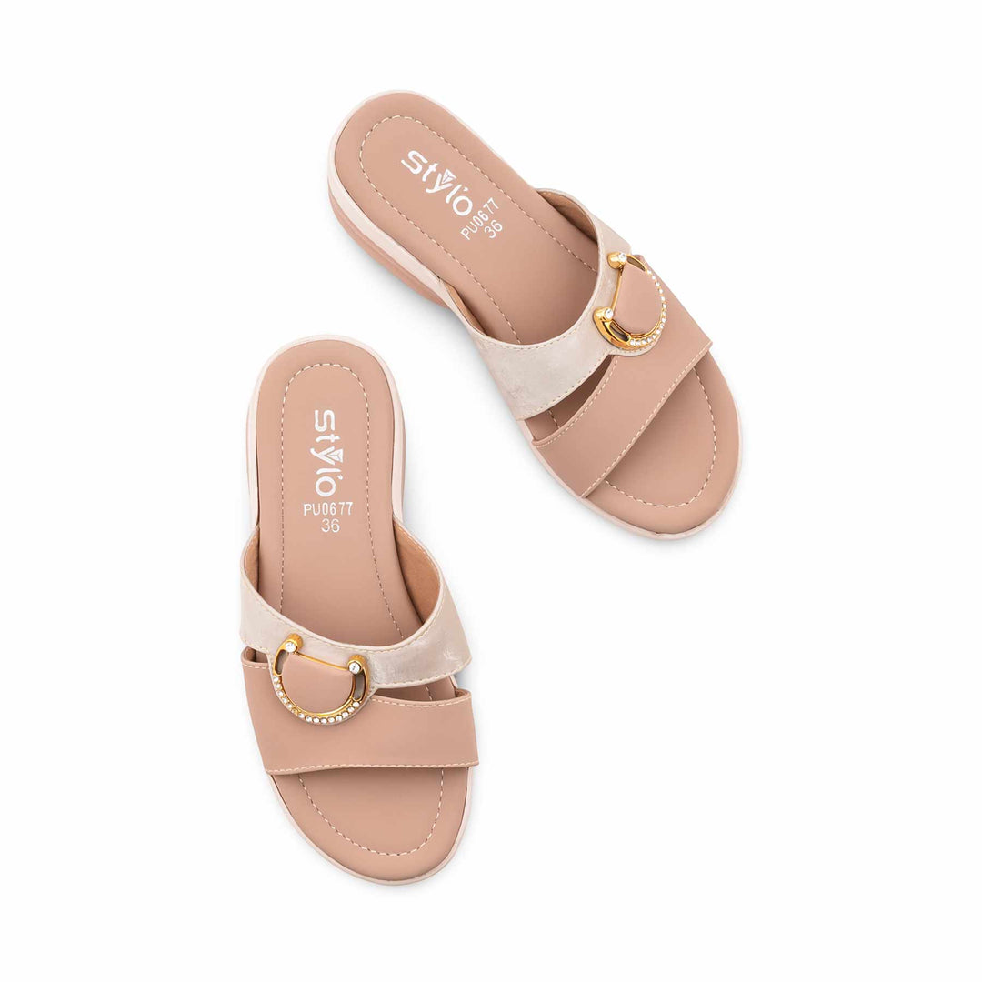 Beige Formal Slipper For Women PU0677