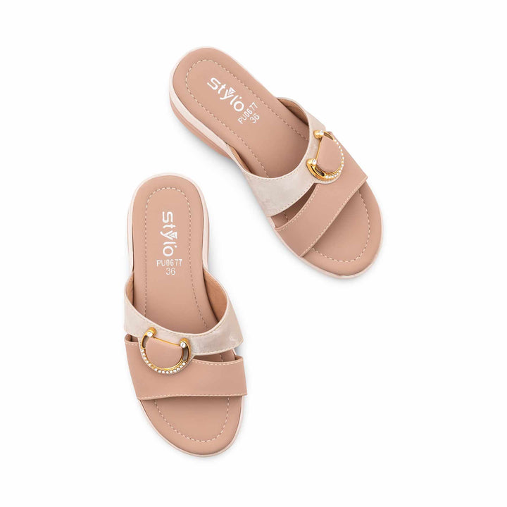 Beige Formal Slipper For Women PU0677
