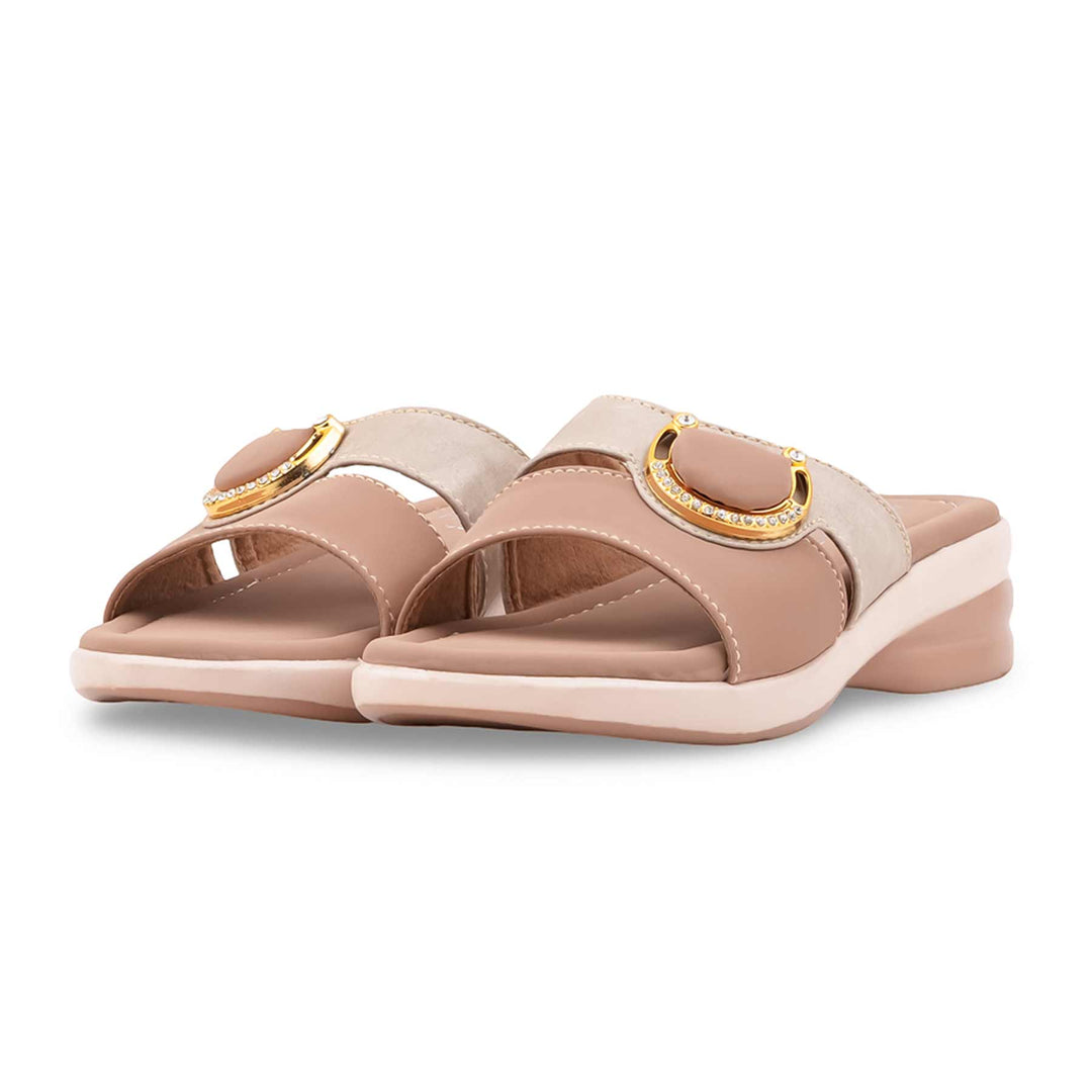 Beige Formal Slipper For Women PU0677